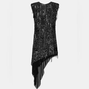 NWT Zara Asymmetric Sequin Mini Dress 9946/829/800 size S